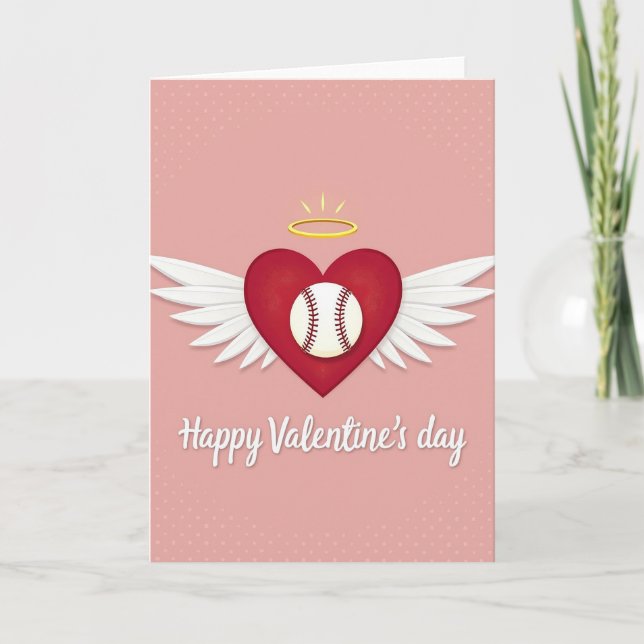 Love And Baseball Valentines Card Kort (Framsida)
