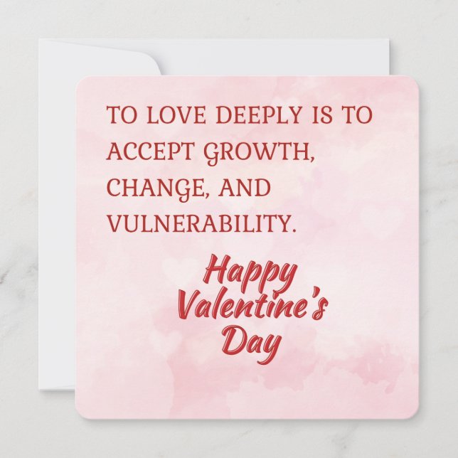 Love and Growth Quote Happy Valentine's Day card  Julkort (Framsida)