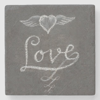Love and Heart in Chalk Chalkboard Stenunderlägg