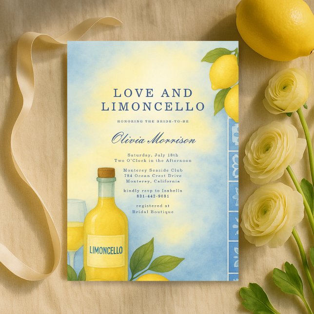 Love and Limoncello Italian Bridal Shower Inbjudningar (Skapare uppladdad)