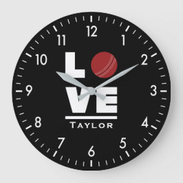 Love And Live Cricket Sports Fan Custom Name Stor Klocka