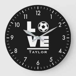 Love And Live Soccer Football Sports Fan Stor Klocka