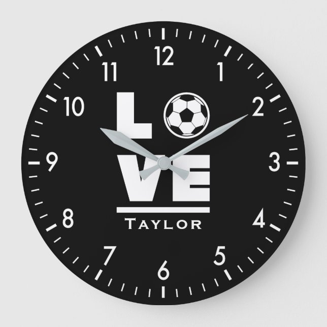 Love And Live Soccer Football Sports Fan Stor Klocka (Framsida)