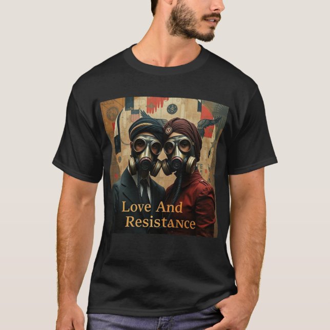 LOVE AND RESISTANCE Punjabi American Graphic T Shirt (Framsida)