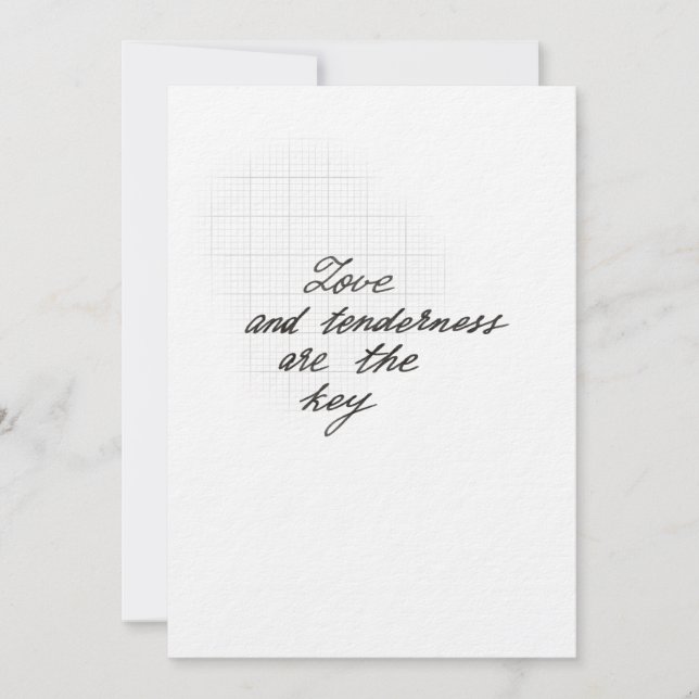 Love and tenderness quote card kort (Framsida)