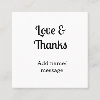 Love and thanks business name text message fyrkantigt visitkort