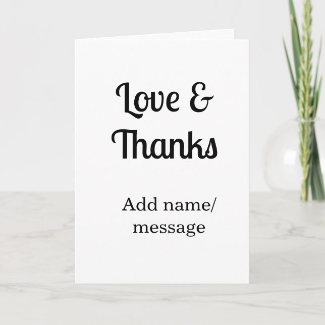 Love and thanks business name text message kort (Framsida)
