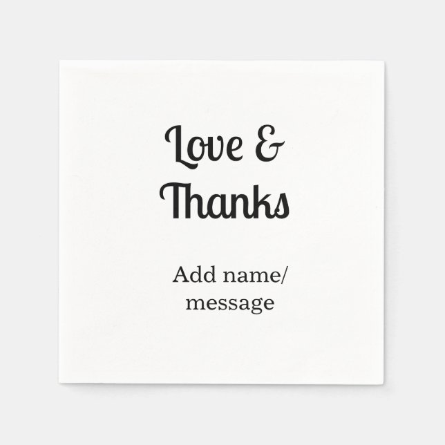 Love and thanks business name text message pappersservett (Framsidan)