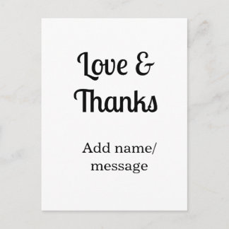 Love and thanks business name text message vykort