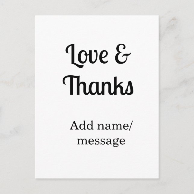 Love and thanks business name text message vykort (Framsida)