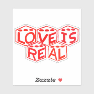 Love är Real Dice Logo Sticker Klistermärken