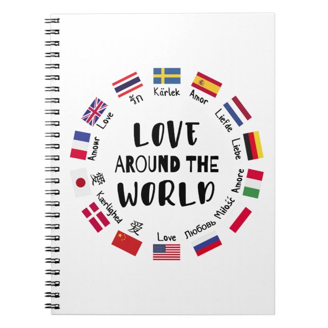 Love Around the World Languages  Anteckningsbok (Framsidan)