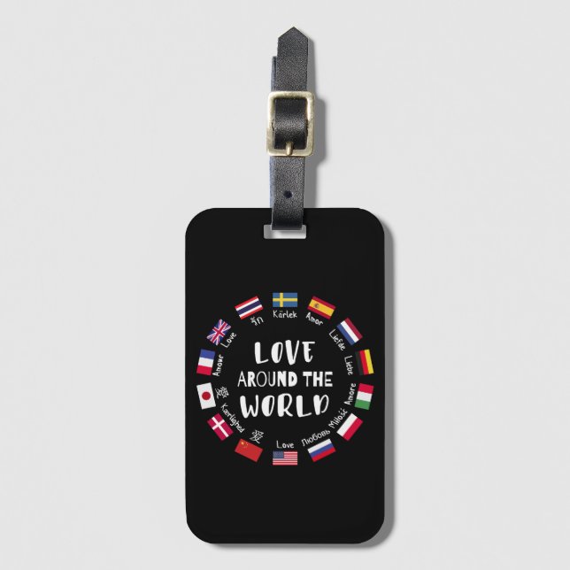 Love Around the World Languages  Bagagebricka (Framsida vertikal)