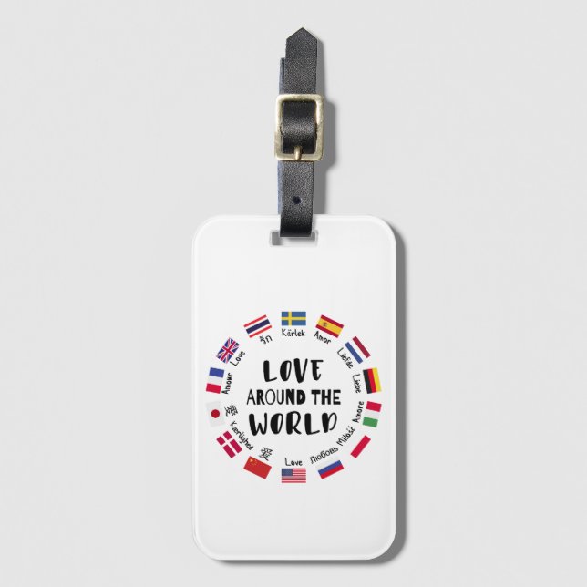 Love Around the World Languages  Bagagebricka (Framsida vertikal)