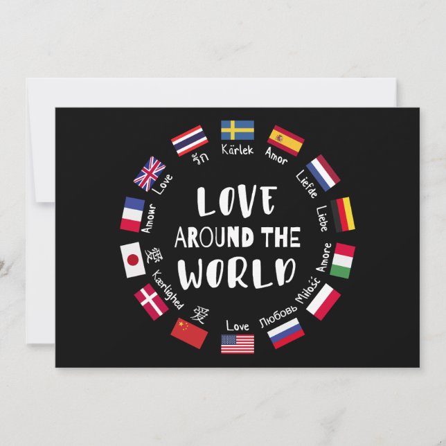 Love Around the World Languages  Inbjudningar (Framsida)