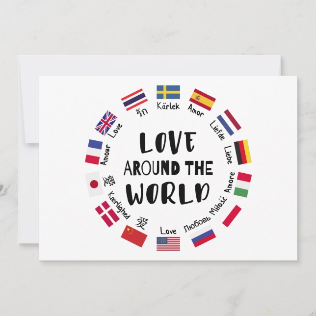Love Around the World Languages  Inbjudningar (Framsida)