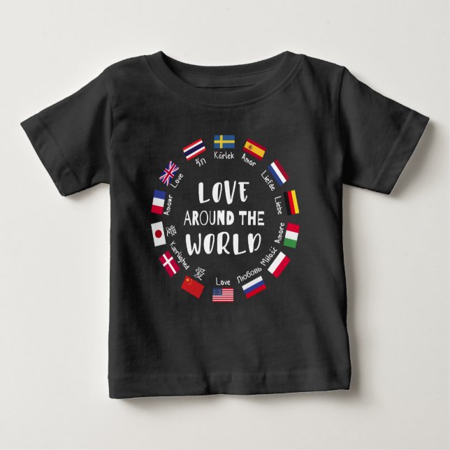 Love Around the World Languages  T Shirt (Framsida)