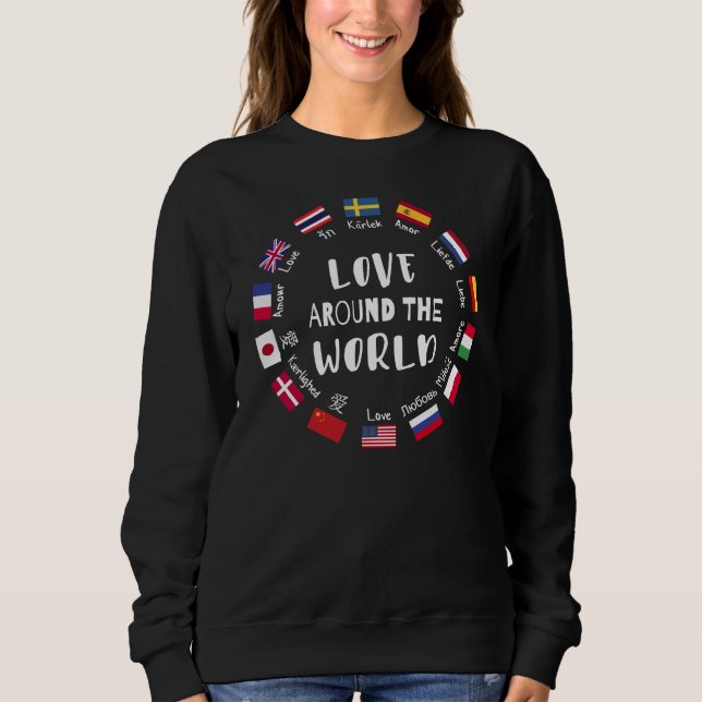 Love Around the World Languages  T Shirt (Framsida)