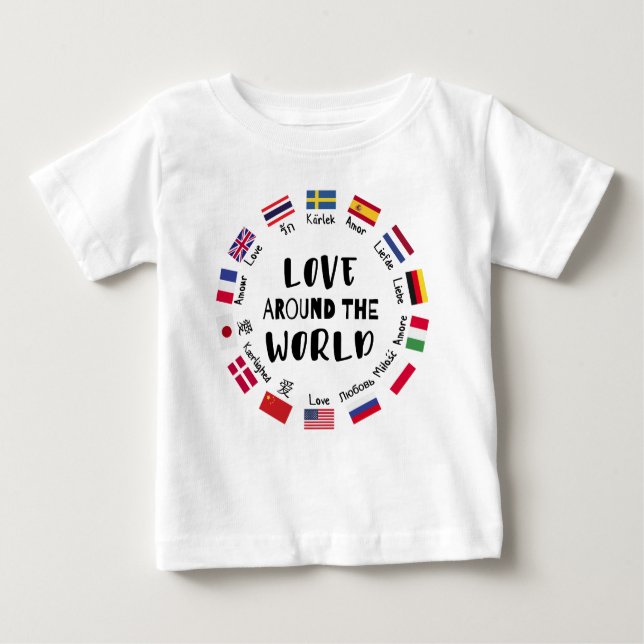 Love Around the World Languages  T Shirt (Framsida)