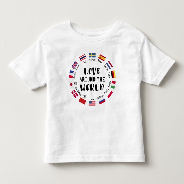 Love Around the World Languages  T Shirt (Framsida)