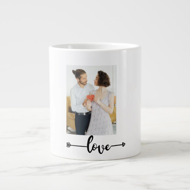 Love Arrow Couple Mug – Romantic Gift Jumbo Mugg (Framsidan)