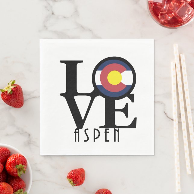 LOVE Aspen Colorado Pappersservett (Insitu)