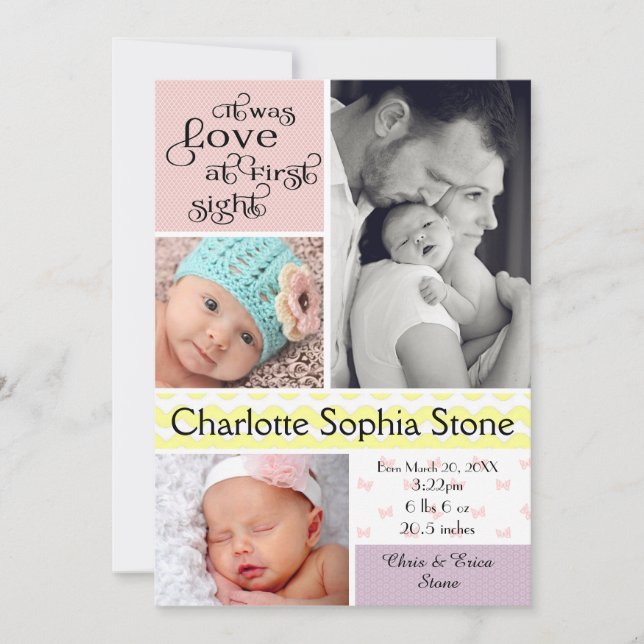 Love at First Sight Colorful Collage - Girl Meddelande (Framsida)