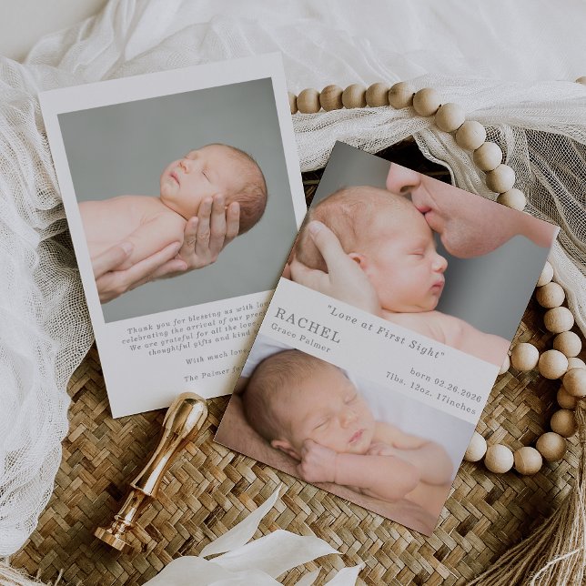 Love at First Sight Photo Baby Announcement card (Skapare uppladdad)