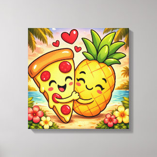 Love at First Slice - Pizza Meets Pineapple Canvastryck