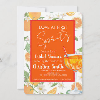 Love at First Spritz Bridal Shower Invitation Inbjudningar