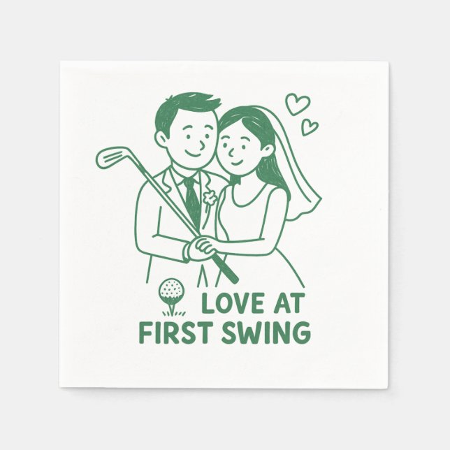 "Love at First Swing" Golfer's Style paper napkin Pappersservett (Framsidan)