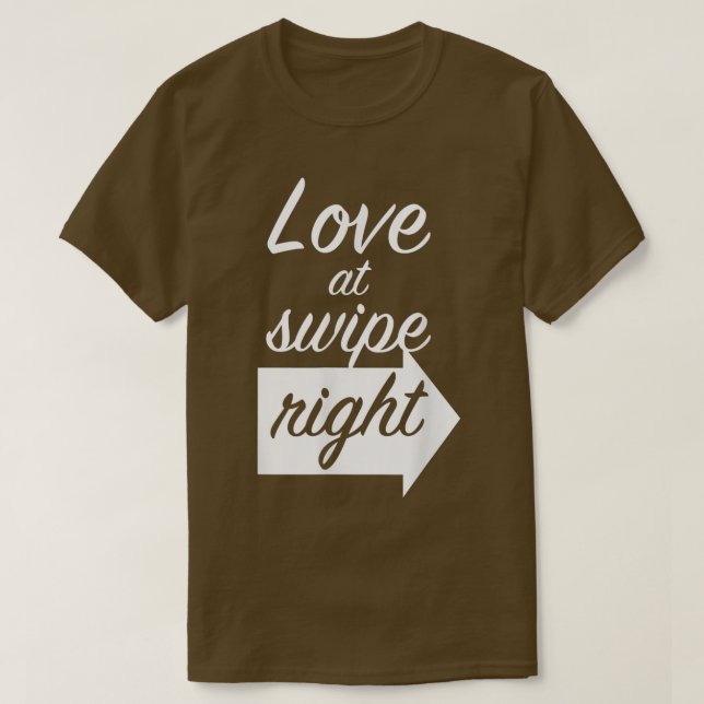Love At Swipe RightSocial Media Online Dating 3693 T Shirt (Design framsida)