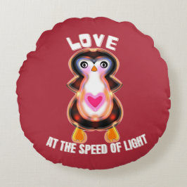 Love at the Speed of Light Penguin Gift Rund Kudde