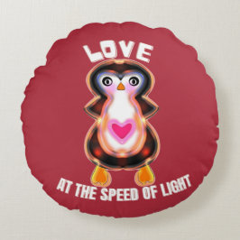 Love at the Speed of Light Penguin Gift Rund Kudde