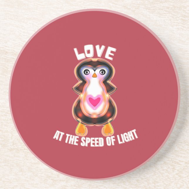 Love at the Speed of Light Penguin Gift Underlägg (Framsidan)