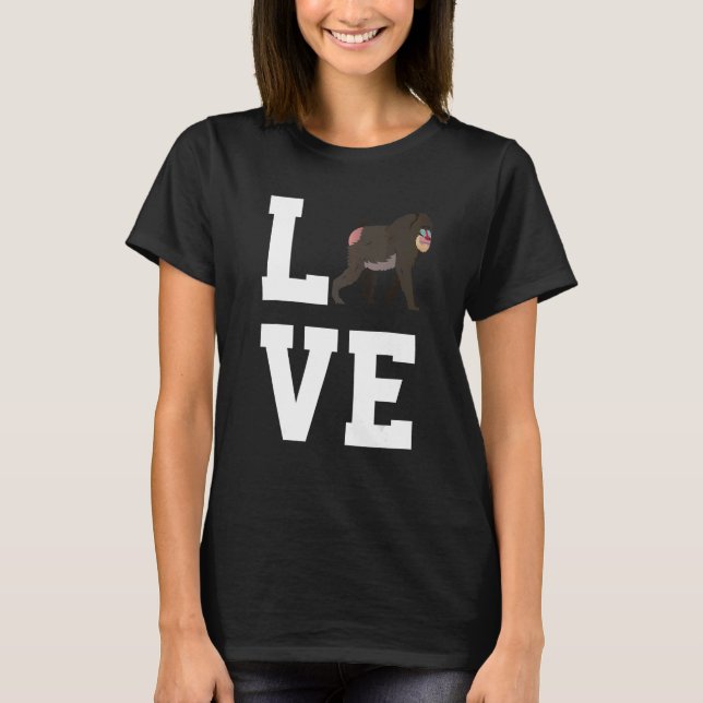 Love Baboon Apparel Monkey  Ape T Shirt (Framsida)