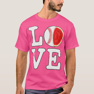 Love Baseball Watermelon T Shirt