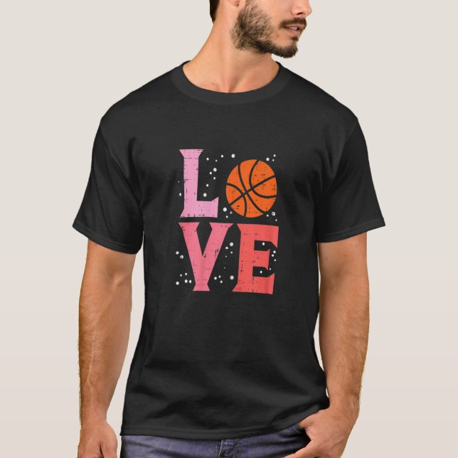 Love Basketball Cute Sports Lover Men Women Kids G T Shirt (Framsida)