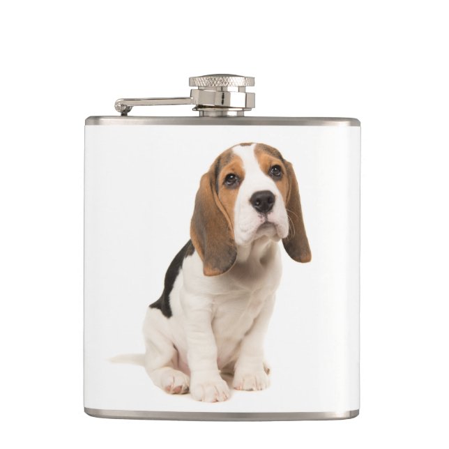 Love Beagle Valp Hund Himmelblå Fickplunta (Framsidan)