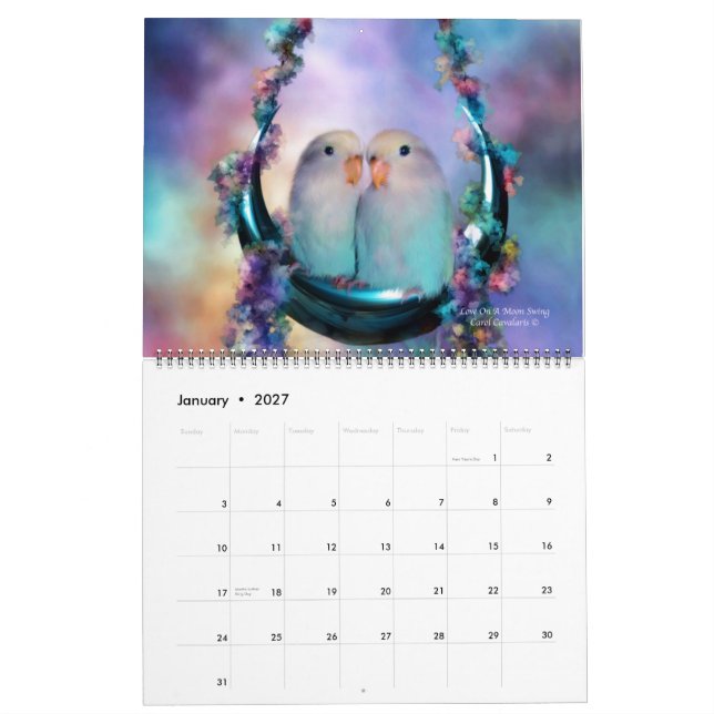 Love Bird Art Calendar 2014 Kalender (Jan 2027)