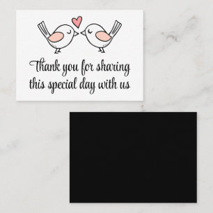 Love Bird Black White Lovebird Bröllop Place Card Placeringskort