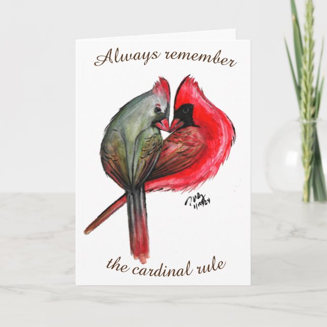Love Bird Cardinal Rule Valentine Day Card Helgkort (Framsida)