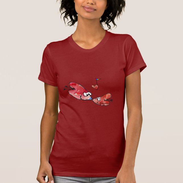 Love Bird Hearts T-shirt Apparel (Framsida)
