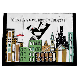 LOVE BIRD IN CITY LARGE GIFT BAG
