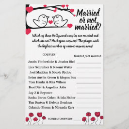 LOVE BIRD MARRIED ELLER NOT MARRIED SHOWER GAME CA FLYGBLAD