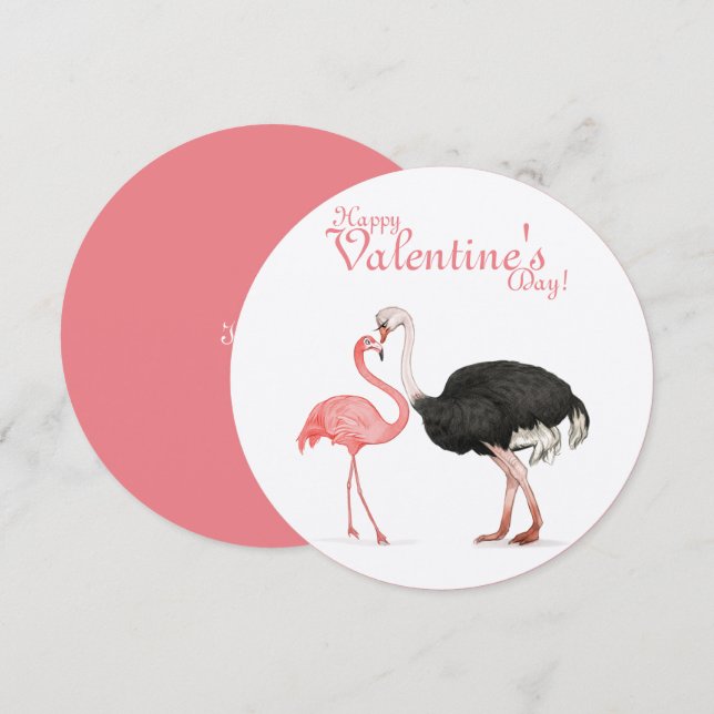 Love Bird Round Card Kort (Fram/baksida)
