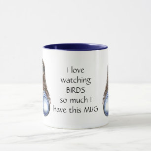 Love Bird Watching Hawk Binoculars Roligt Citat Mugg