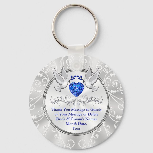 Love Bird Wedding Favors, Bröllop Keychain Favors  Nyckelring (Framsida)