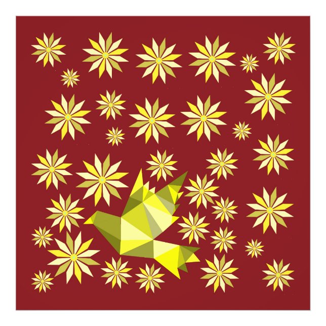 LOVE BIRD with FLOWER GIFT SPECIELL DAY, BIRTHDAY Fototryck (Framsidan)