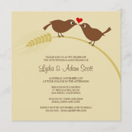 Love Birds 25-års silverjubileumsfest Inbjudningar